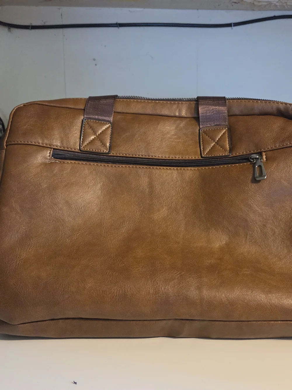 Men’s Leather Top-Handle Bag in Brown